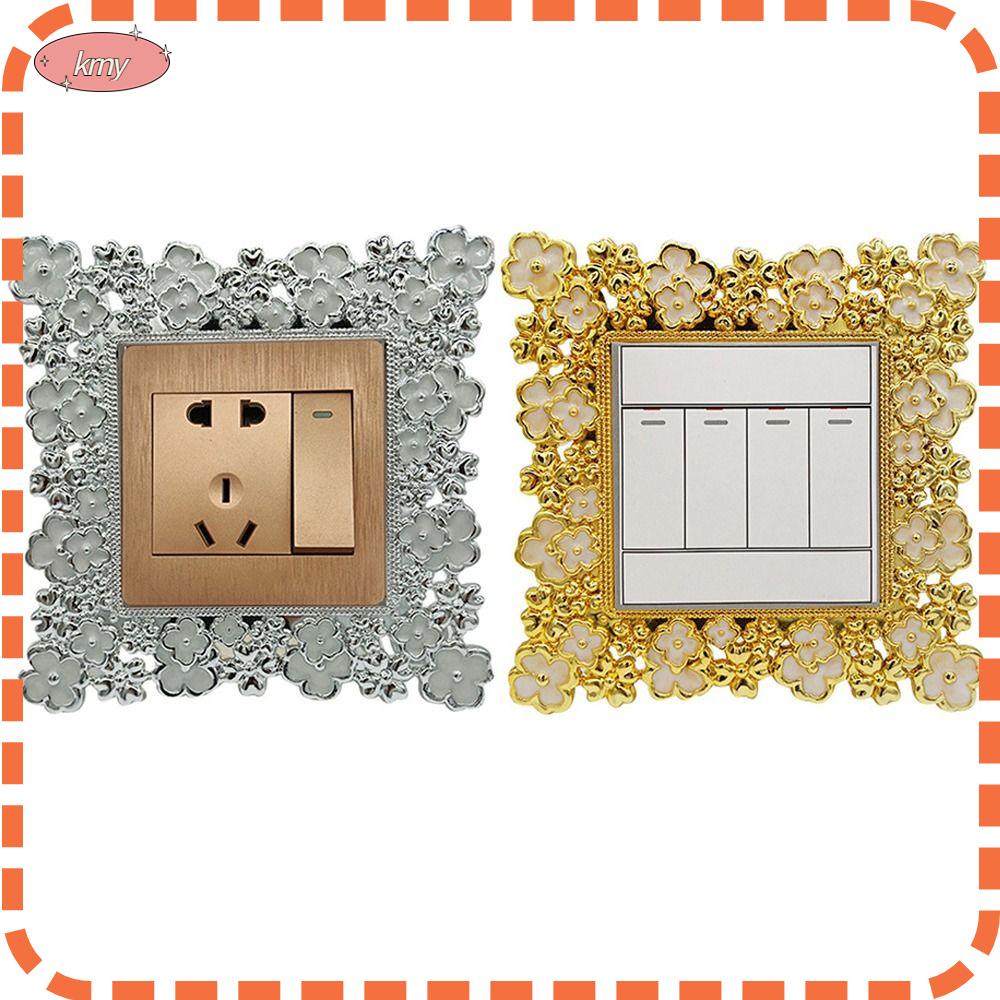 KRNY Vỏ Bọc Công Tắc Đèn Gắn Tường Bằng Nhựa Resin Màu Vàng / Bạc