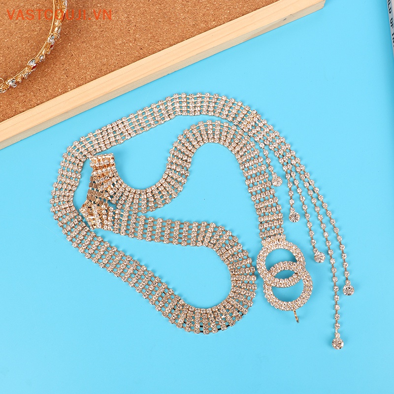 Thắt Lưng Đính Kim Cương Pha Lê Nước VASTJI Thời Trang Cho Nữ