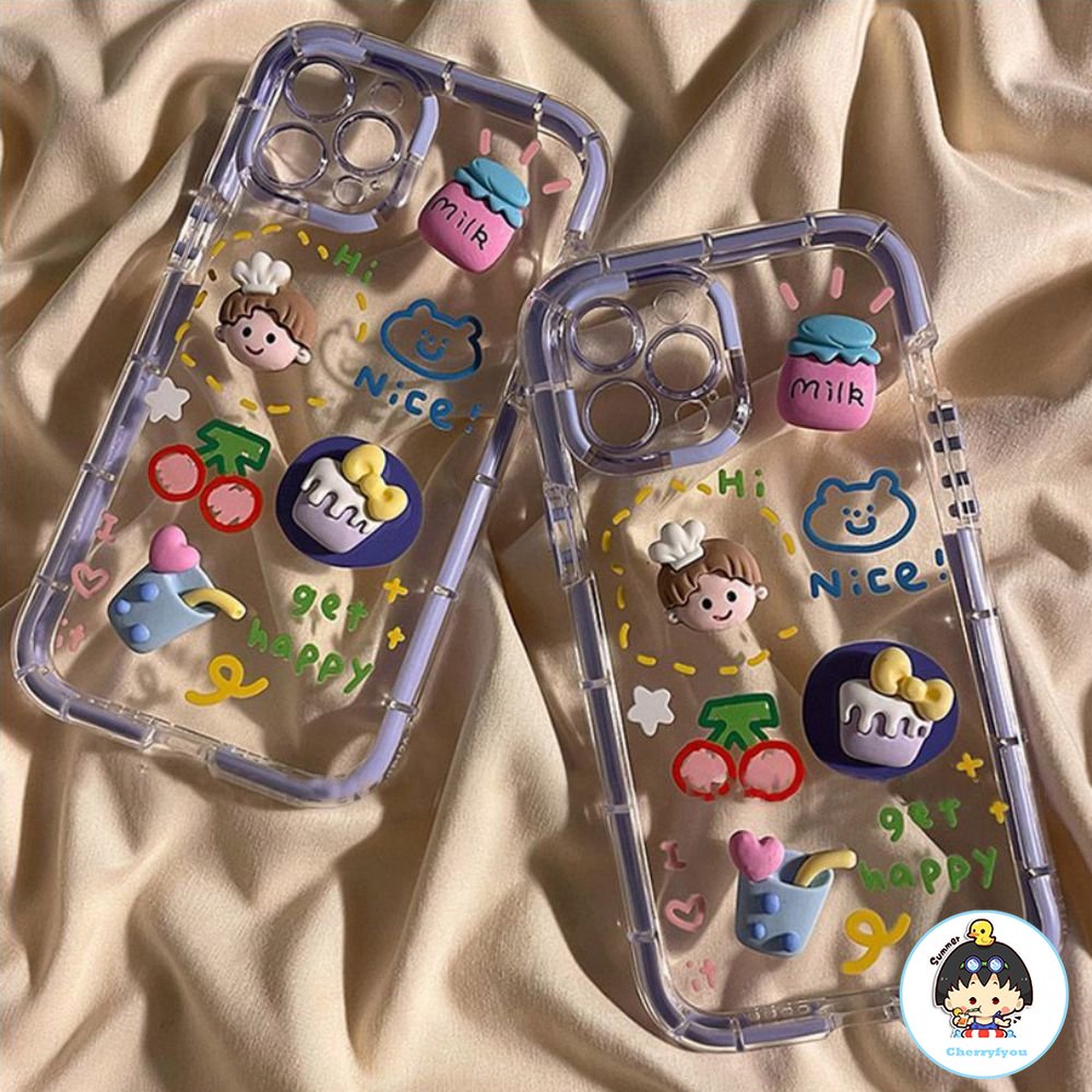 Ốp Điện Thoại TPU Mềm Chống Trượt Chống Rơi Họa Tiết Hoạt Hình Graffiti Cho IPhone 14 11 13 12 Pro Max 8 7 Plus X