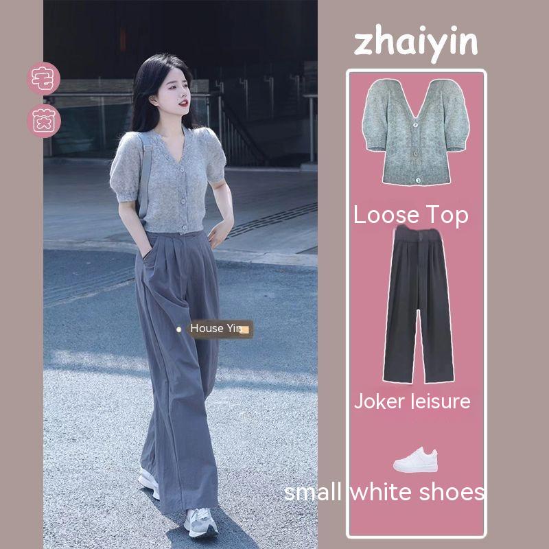 Áo Cardigan Tay Phồng Ngắn Cổ Chữ V Dáng Ôm Thời Trang Xuân Hè 2023 Phong Cách Mới Cho Nữ