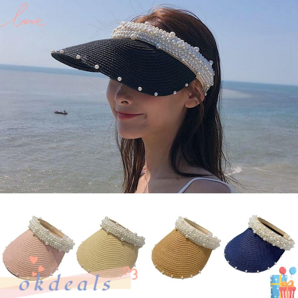 OKDEALS Mũ Lưỡi Trai Hở Chóp Chống Nắng Thời Trang Đi Biển Mùa Hè