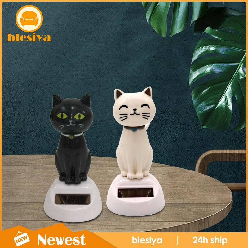 Bộ 2 Bức Tượng Mèo Nhảy Múa Sử Dụng Năng Lượng Mặt Trời Để Bàn Trang Trí