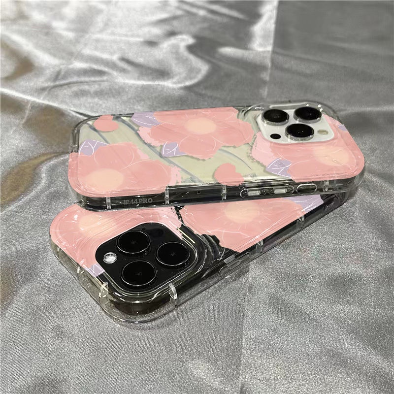 Ốp Điện Thoại Mềm Trong Suốt In Hình Hoa Hồng Dễ Thương Cho Iphone 14Promax 1312 / 11 7 / 8plus xr /ins QVST