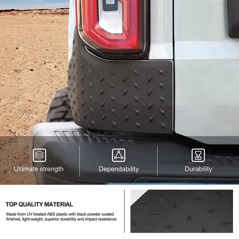 Bộ 2 Khung Bảo Vệ Góc Sau Xe Hơi Màu Đen Thay Thế Chuyên Dụng Cho Ford Bronco 2021-2023