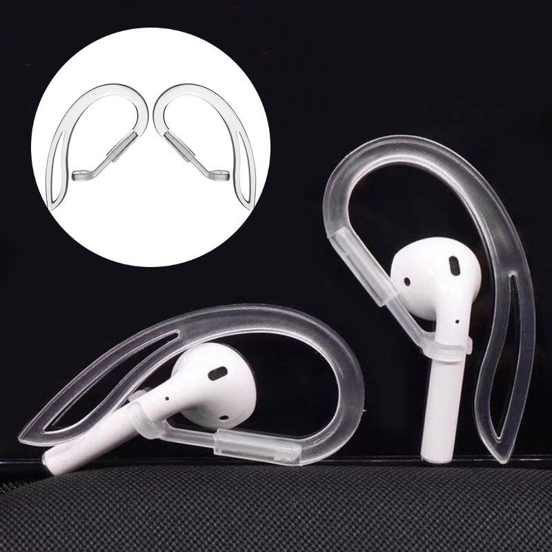 Móc Kẹp Tai Nghe Bluetooth Bằng Silicon Mềm Trong Suốt Chống Thất Lạc Thoải Mái Cho Airpods1 / 2