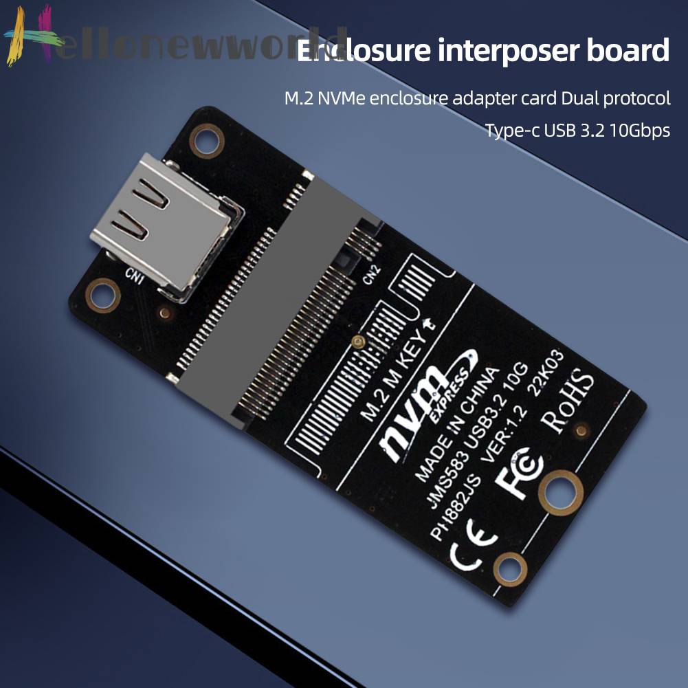 Thẻ Chuyển Đổi NVME M.2 Sang Type-C SSD 10Gbps Hỗ Trợ 2230 2242 2260 2280