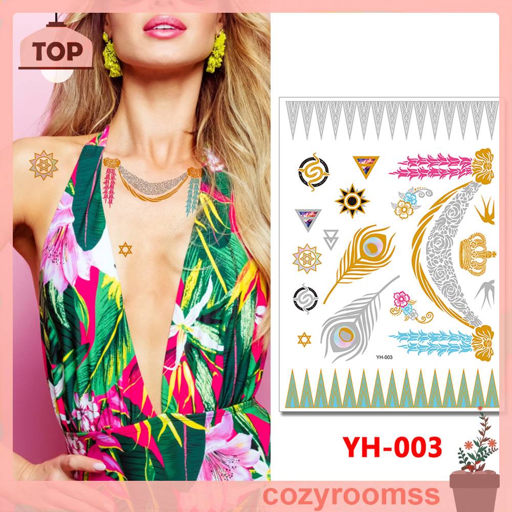 Hình Xăm Dán Kim Loại 3D Chống Nước Phong Cách Mỹ Cổ Điển Cho Nam Và Nữ