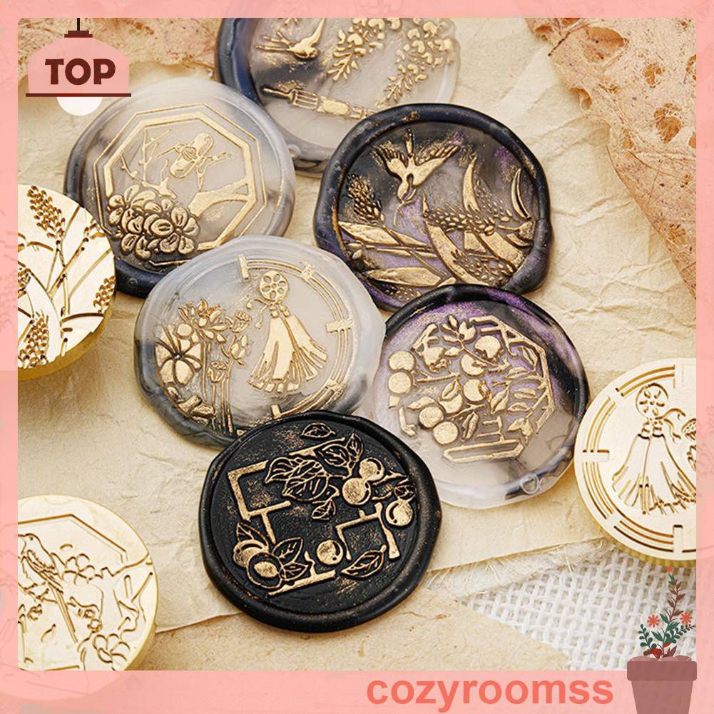 Bộ 24 Con Dấu Bằng Đồng Dùng Trang Trí DIY