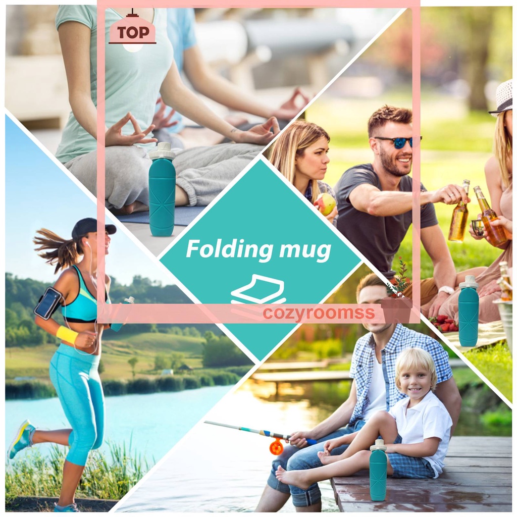 Bình Nước Thể Thao Bằng Silicone Có Thể Gấp Gọn Tiện Dụng