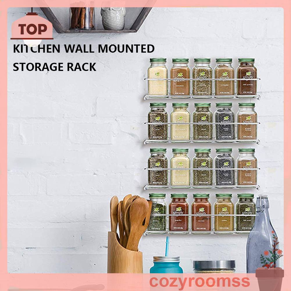 Set 2 / 4 Kệ Đựng Gia Vị Bằng Kim Loại Không Đục Lỗ Cho Nhà Bếp