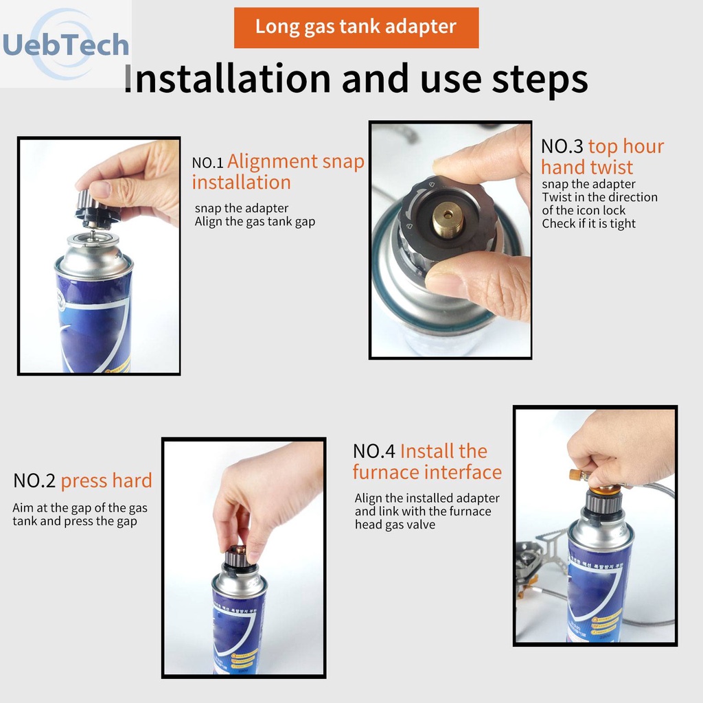 Bộ Chuyển Đổi Bếp Ga Cắm Trại Tự Động Màu Đen