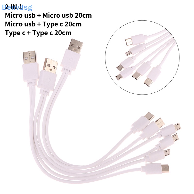1 Dây Cáp Sạc Chuyển Đổi 2 Trong 1 Từ Đầu Cắm USB Sang Micro USB / Type-C Cho Điện Thoại Thông Minh / Máy Tính Bảng Android