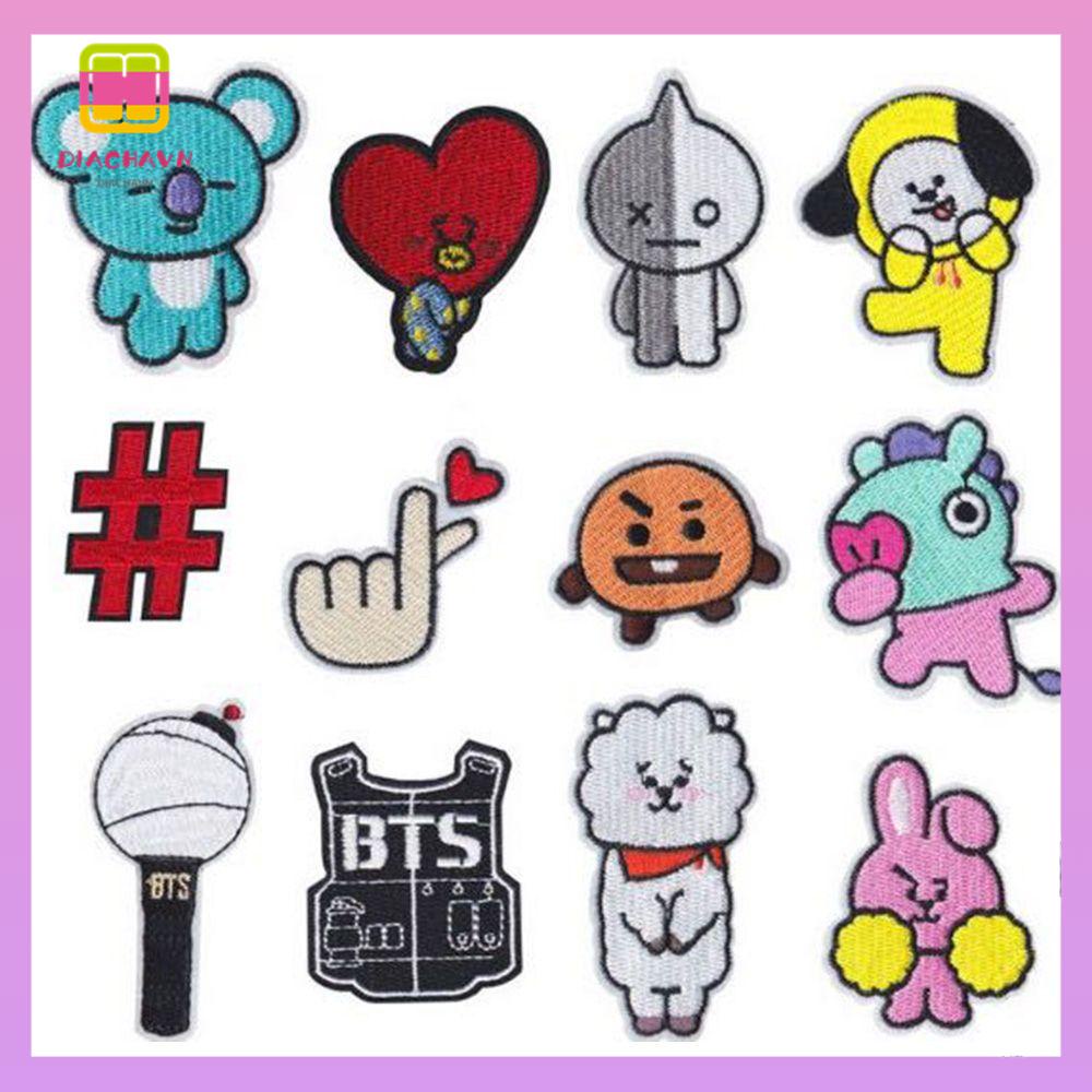 DIACHAVN Miếng Dán Ủi Quần Áo Họa Tiết BT21