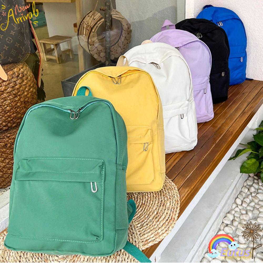 Ba Lô Đi Học / Du Lịch Cỡ Lớn Chất Liệu Nylon Chống Thấm Nước Màu Sắc Đơn Giản Thời Trang 2023