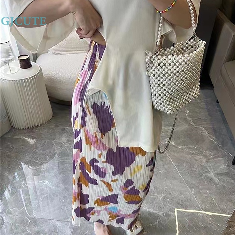 Chân Váy Chiffon Chữ A In Màu Nhuộm Thời Trang Mùa Hè Cho Nữ