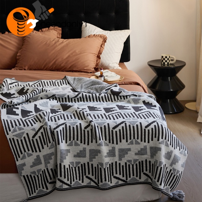 [COD] Chăn Bông Boho Siêu Mềm Mại Thân Thiện Với Da Thoáng Khí Phối Tua Rua Trang Trí Nhà Cửa