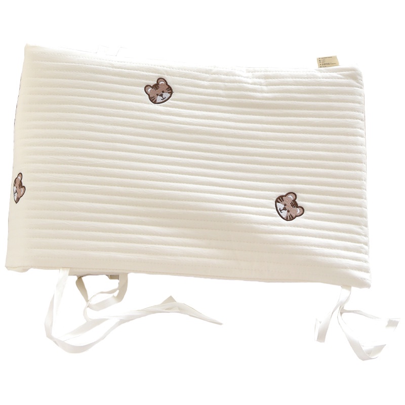 One Tấm Chắn Giường Cũi Em Bé Bằng Cotton Thêu Họa Tiết Có Thể Tháo Rời Và Giặt Rửa