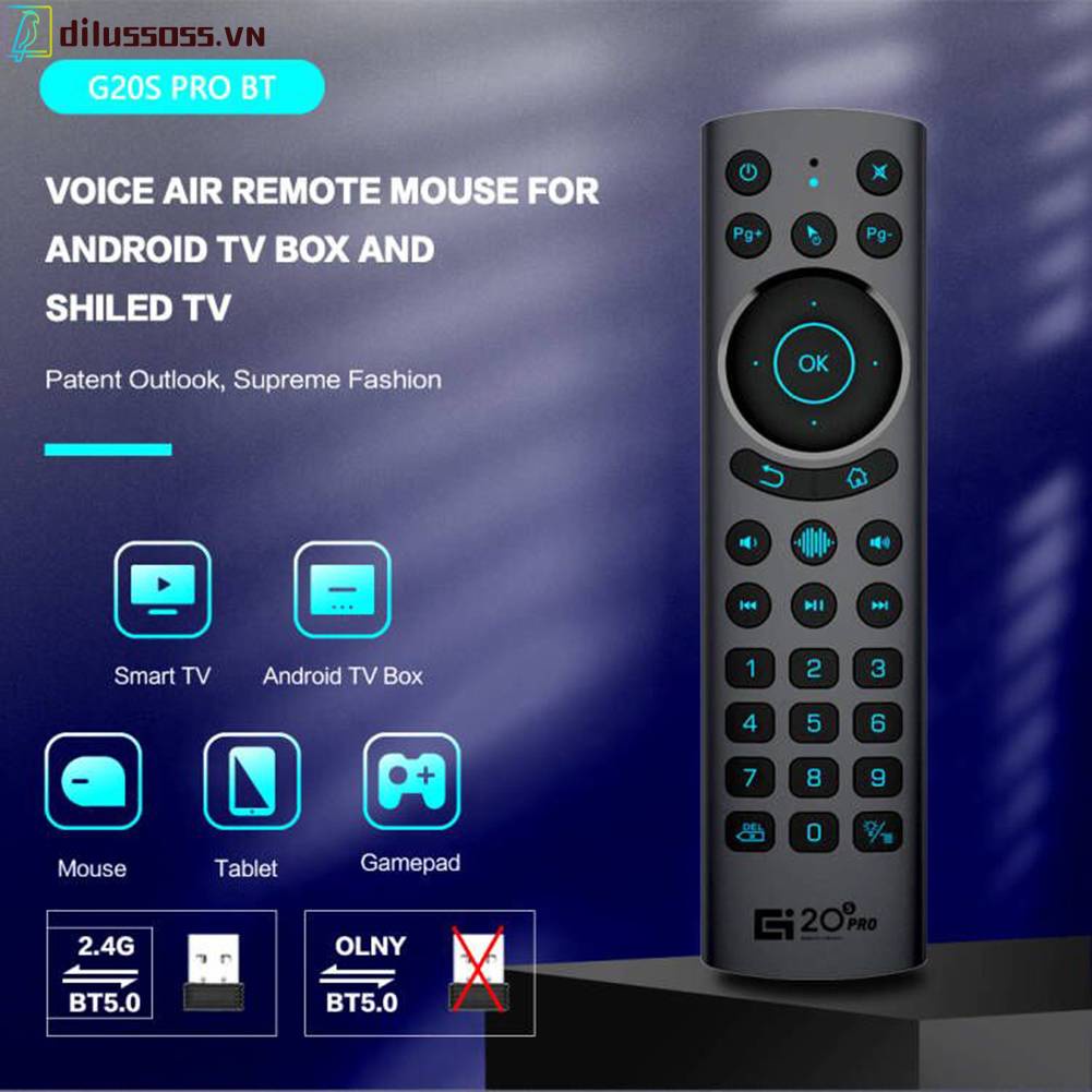 Chuột Không Khí Bluetooth 2.4G Có Đèn Nền Điều Khiển Bằng Giọng Nói Cho Android