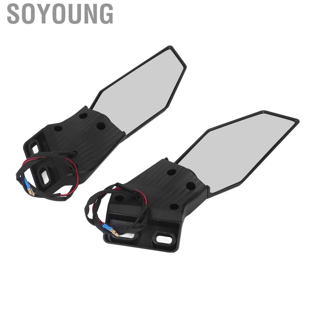 Soyoung Motorcycle Side Mirrors Swivel Wing Fin Multipurpose Aerodynamic with  Turn Signal for ZX10R ZX6R ZX636 2019-2022