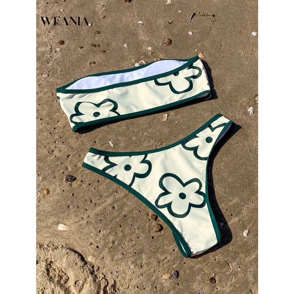 Bộ Đồ Bơi Hai Mảnh Hở Vai Phong Cách Instagram Gợi Cảm Cho Nữ