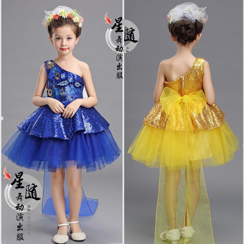 Đầm Công Chúa Nhảy Múa Lộng Lẫy Đính Kim Sa Lấp Lánh Cho Bé Gái Mẫu Giáo