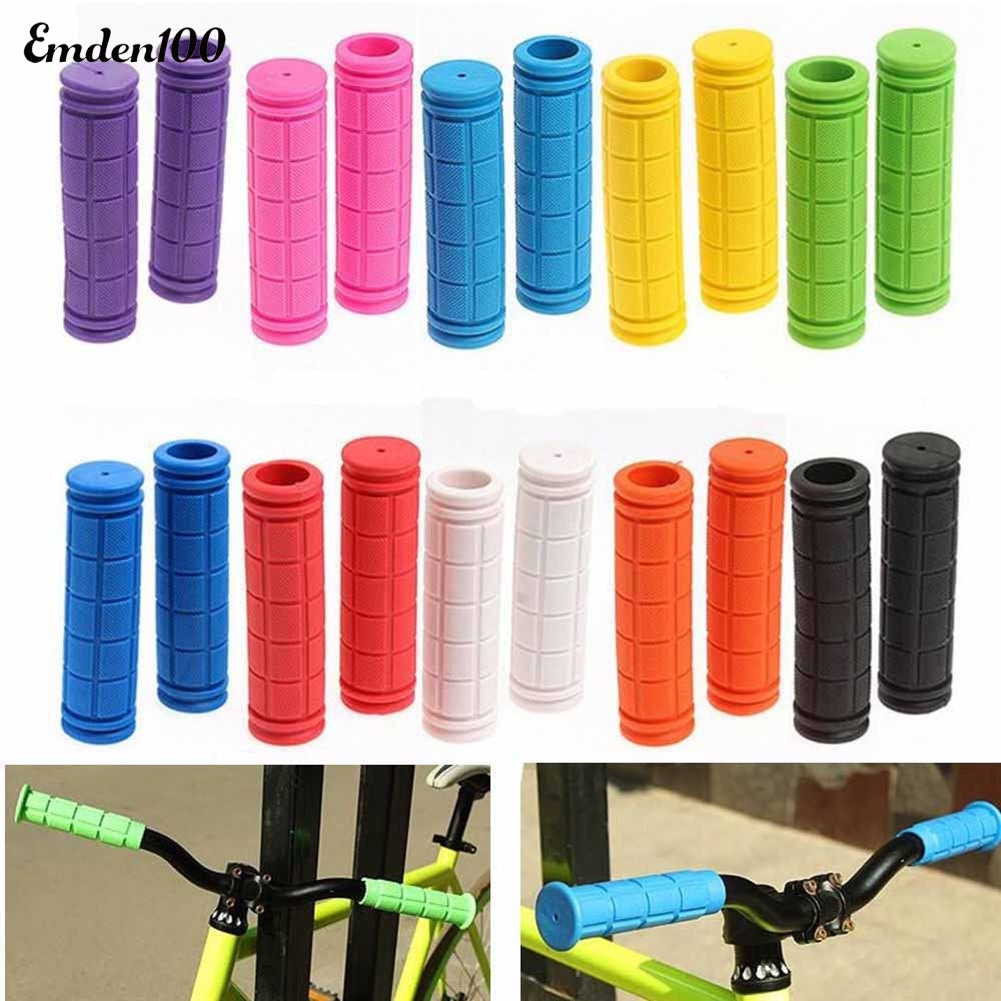 1 Cặp Vỏ Bọc Tay Lái Xe Đạp Hình Vuông Bằng Cao Su Chống Trượt Gọn Nhẹ Nhiều Màu