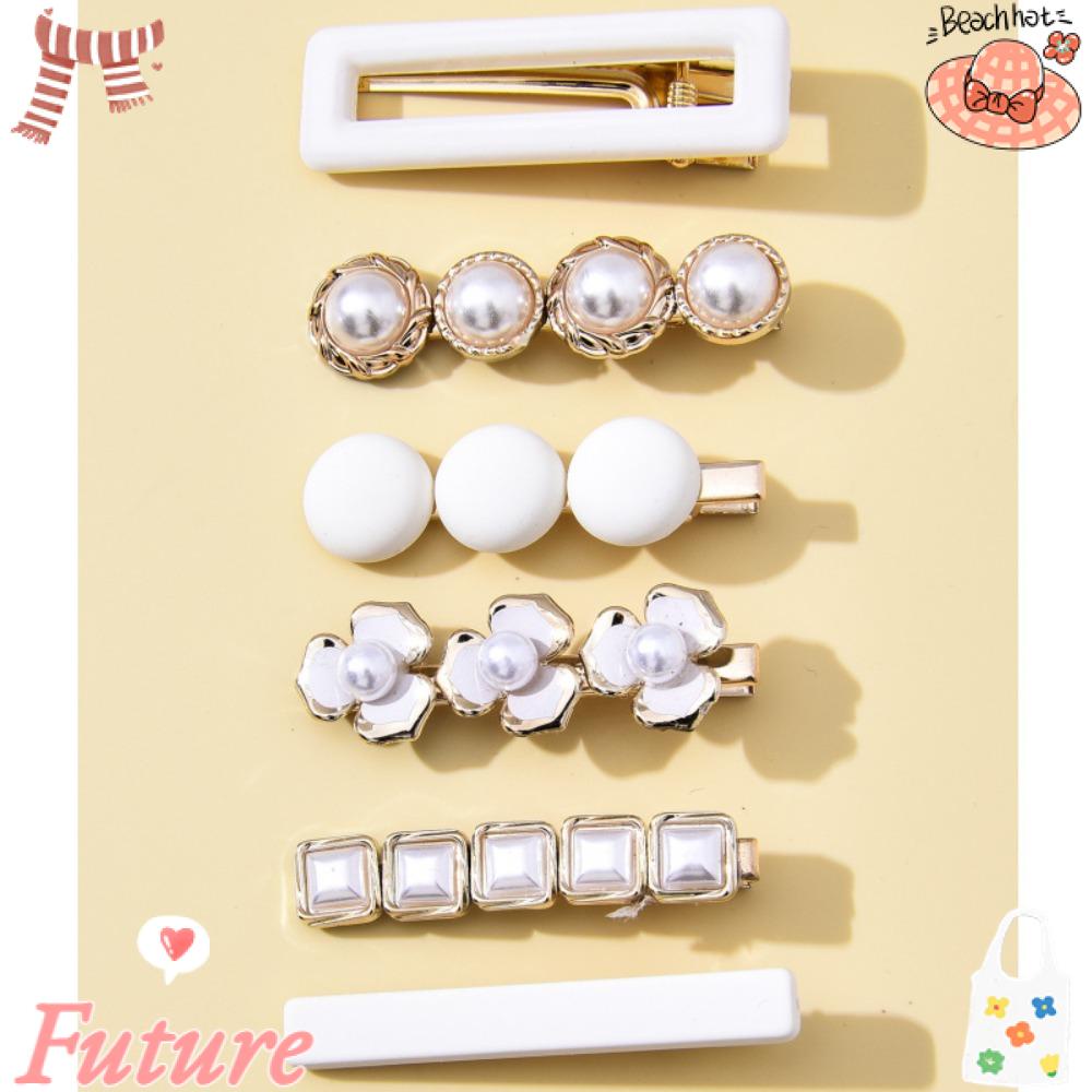 FUTURE Set 5 / 7 Kẹp Tóc Kim Loại Chống Trượt Dễ Thương Cho Nữ