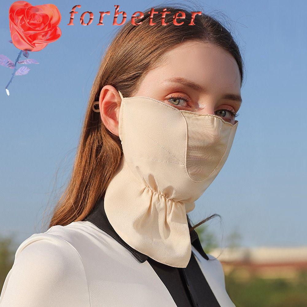 FORBETTER Khăn Che Mặt Màu Trơn Bằng Lụa Lạnh Thoáng Khí Chống Tia uv Chống Gió Thời Trang Cho Nam Và Nữ