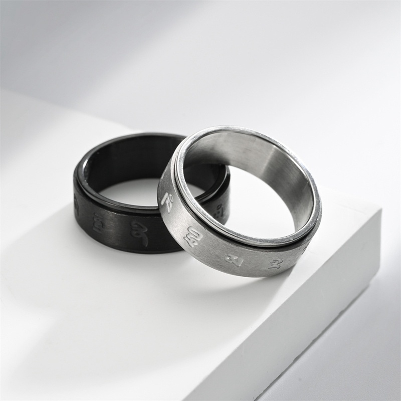 Ygt Nhẫn Xoay Sáu Cánh Bằng Thép Không Gỉ Rộng 8mm Chống Áp Lực Thích Hợp Làm Quà Tặng Tiệc Tùng Cho Nam