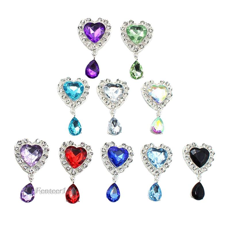 Bộ 10 Nút Trái Tim Đính Đá Lấp Lánh