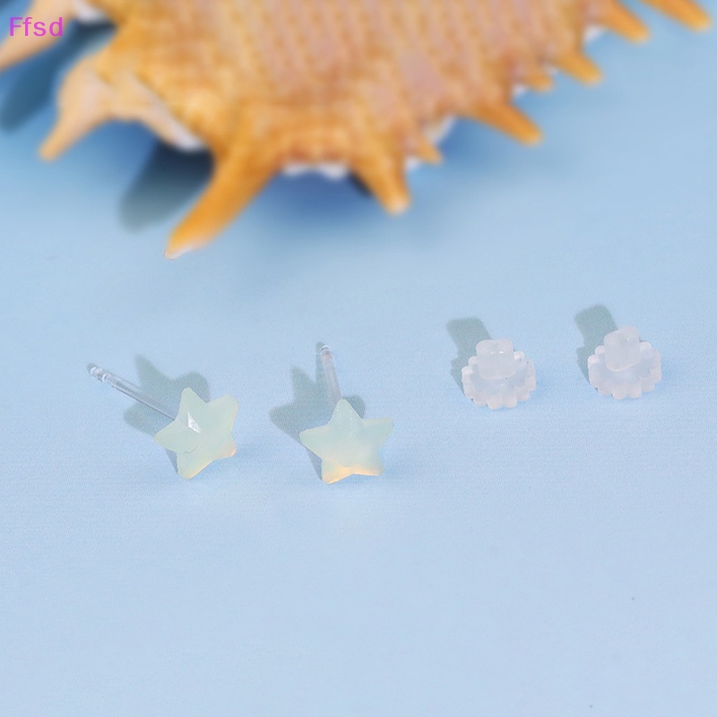 {Ffsd} Bông Tai Ngôi Sao Năm Cánh Bằng Nhựa Resin Nhiều Màu Dễ Thương Cho Nữ * Bán Chạy