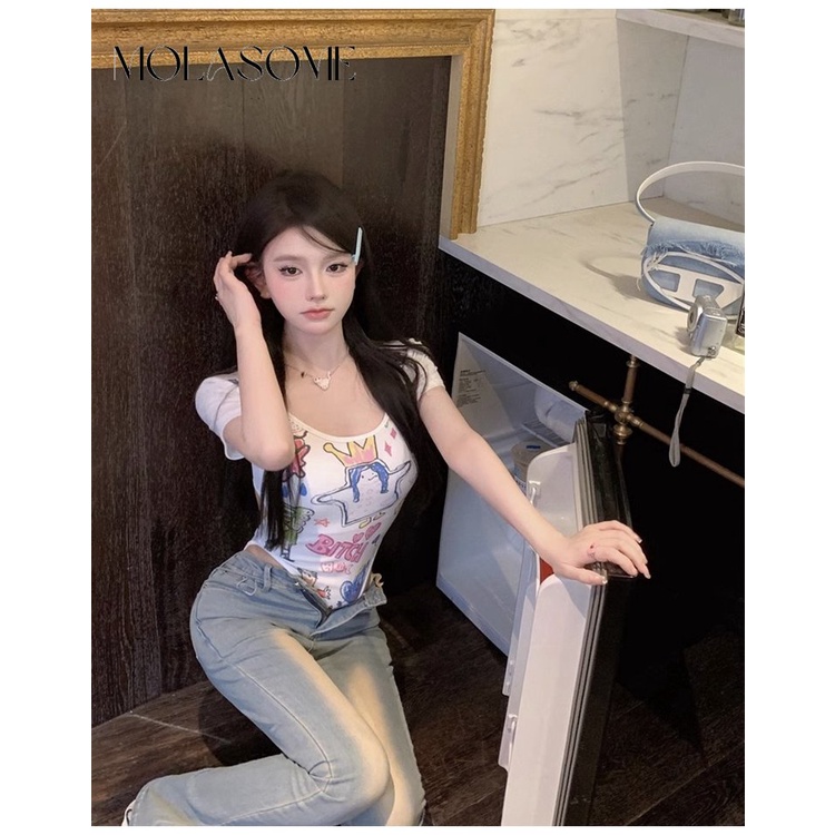 Áo Liền Quần Ngắn Tay Cổ Tròn Màu Trơn Thời Trang 2023 Cho Nữ