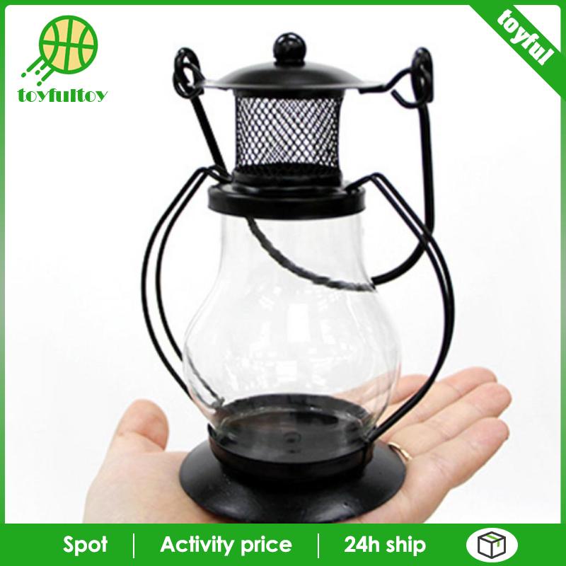 Đèn Lồng Cắm Trại / Câu Cá Đa Năng Bằng Sắt Màu Đen Kiểu Vintage