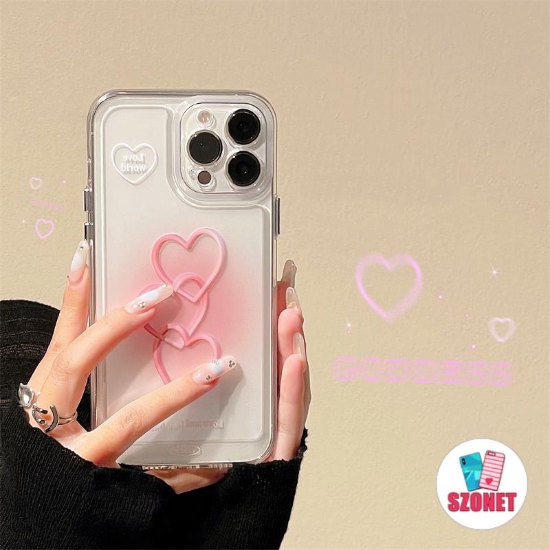 Ốp Điện Thoại Mềm Trong Suốt Chống Sốc Chống Rơi Họa Tiết Trái Tim Cho iPhone 14 13 12 11 Pro Max 14 Plus
