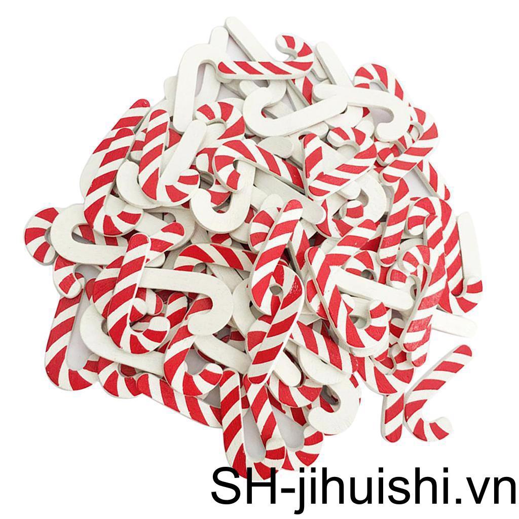 Bộ 50 Que Gỗ Hình Kẹo Giáng Sinh