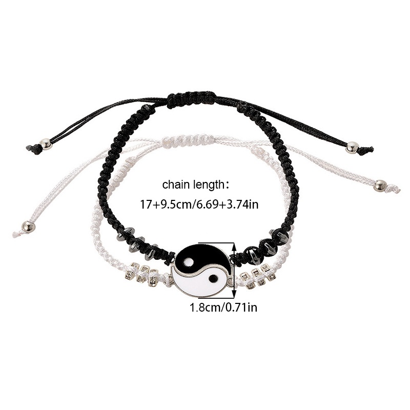 Ygt Set 2 Vòng Tay Dây Thừng Thái Cực Quyền Làm Quà Tặng Valentine Cho Cặp Đôi