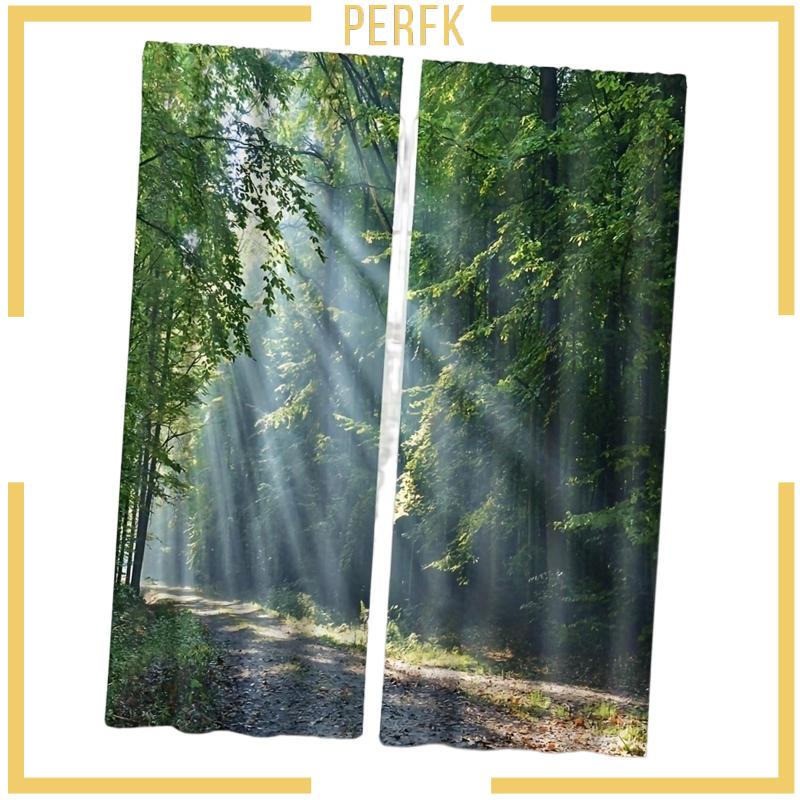 2 Rèm Cửa Sổ In Hình Rừng Cây