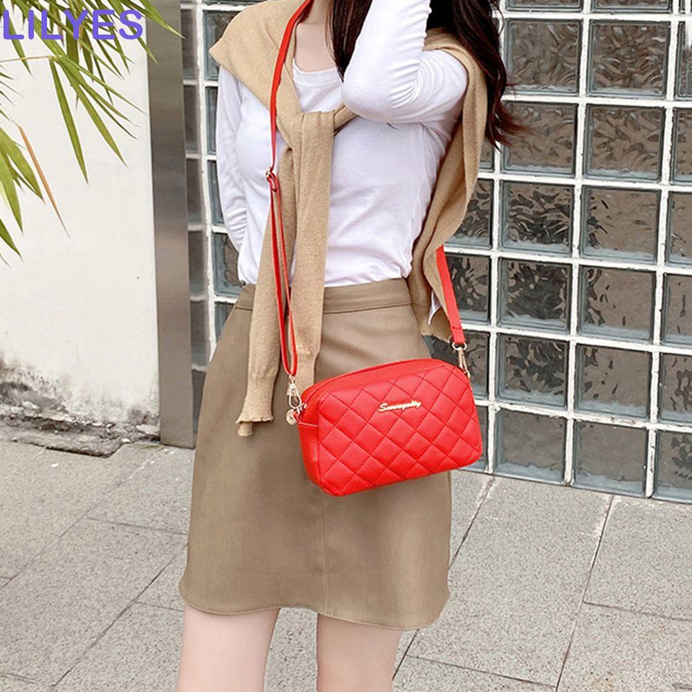 LILYES Túi Xách Đeo Vai Hình Vuông Nhỏ Màu Sắc Đơn Giản Thời Trang Cho Nữ