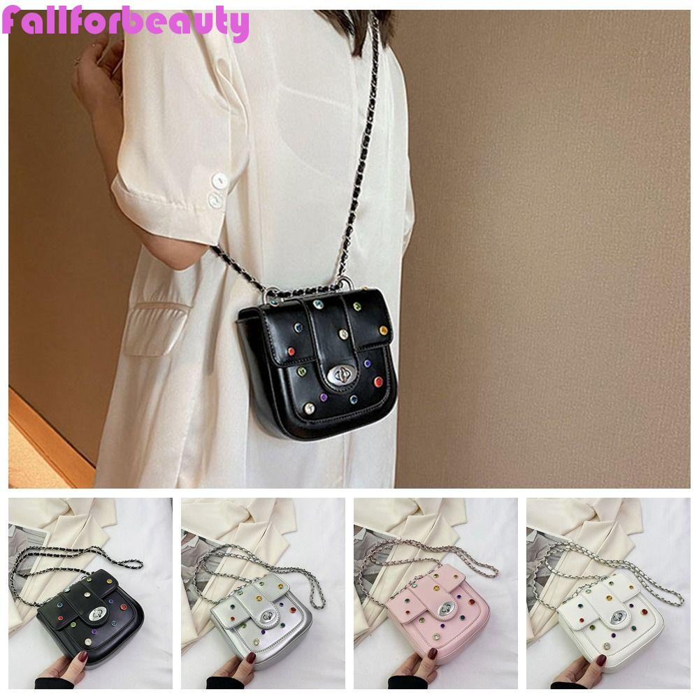 FALLFORBEAUTY Túi Đeo Vai / Kẹp Nách Hình Vuông Bằng Da Pu Nhiều Màu Thời Trang Dễ Phối Đồ Cho Nữ