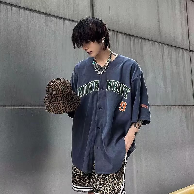 Áo Khoác Bóng Chày Tay Ngắn Phong Cách hip hop Mỹ Cổ Điển Thời Trang Mùa Hè Hàng Mới Dành Cho Bạn Nam