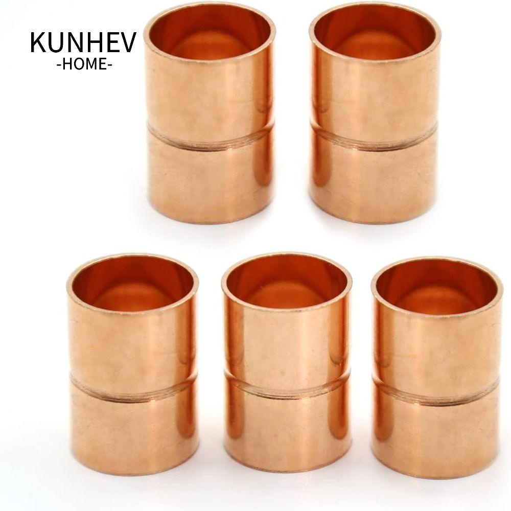 KUNHEV Set 5 Đầu Nối Thẳng Bằng Đồng Mạ Vàng 1 / 2 Inch Cho Máy Điều Hòa Không Khí HVAC