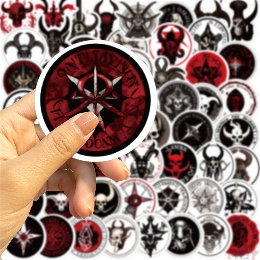 ❉ Set 01 Sticker Dán Trang Trí Hình Đầu Lâu Phong Cách Gothic ❉ Bộ 55 Sticker Chống Thấm Nước Họa Tiết Doodle Hợp Thời Trang