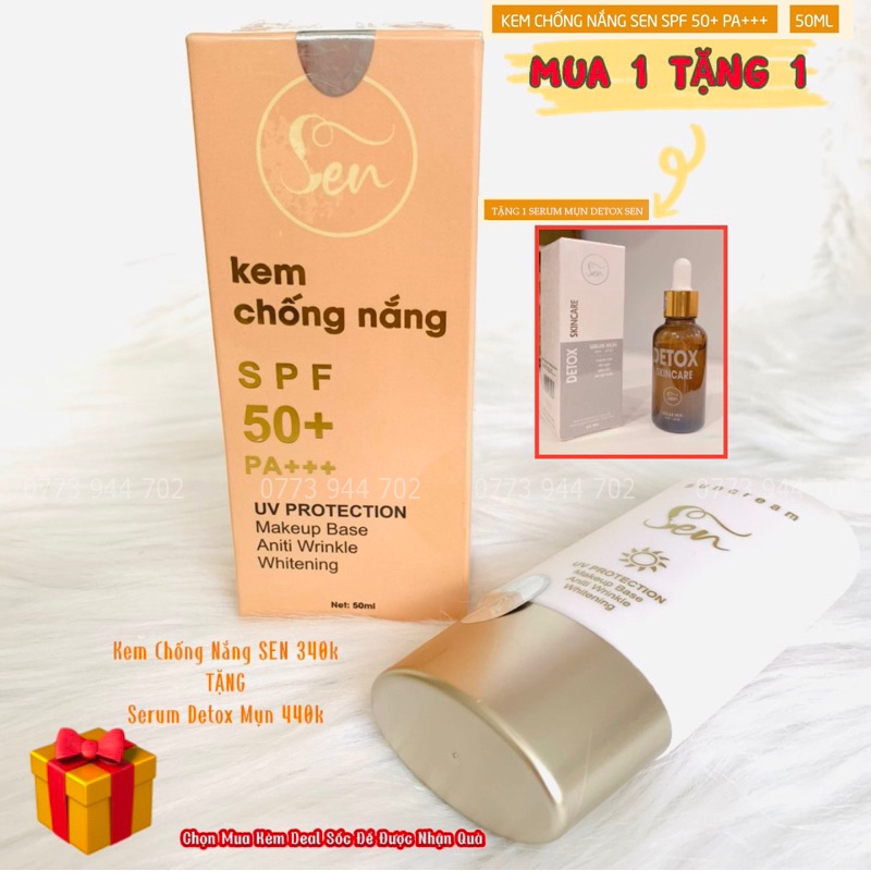 (Mẫu Mới) Kem chống nắng Sen SPF 50+
