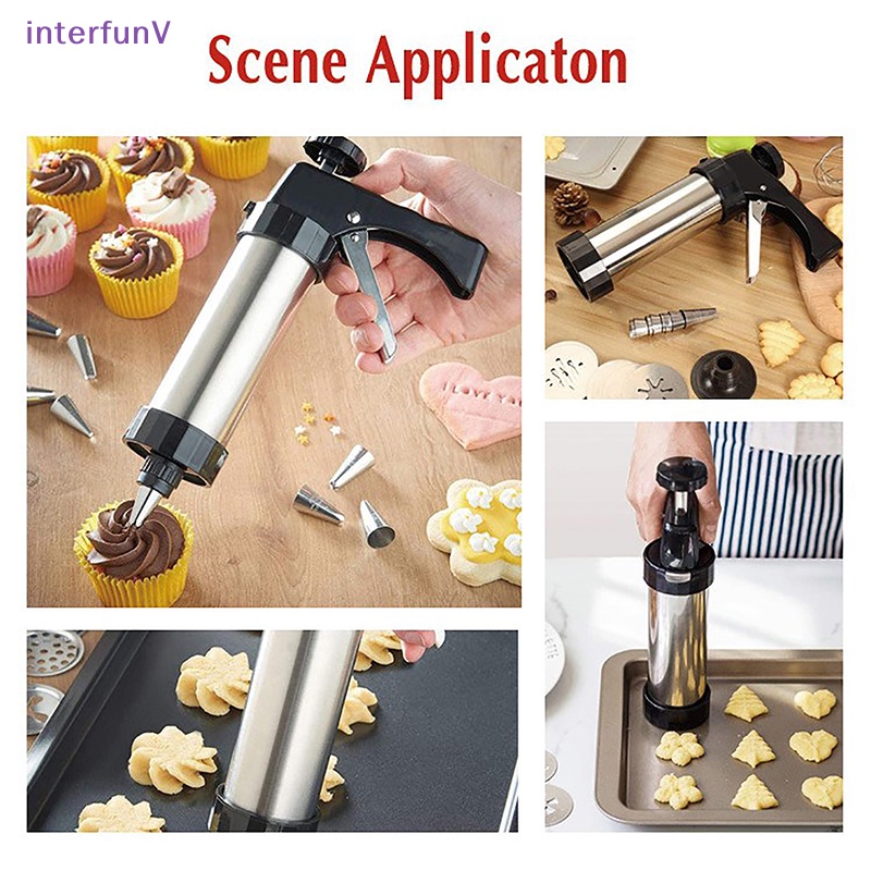 Súng Nhấn Trang Trí Bánh Quy Bằng Thép Không Gỉ DIY