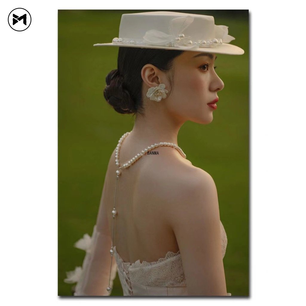 Mũ Cưới Màu Trắng Trang Trí Vòm Thanh Lịch Cho Cô Dâu