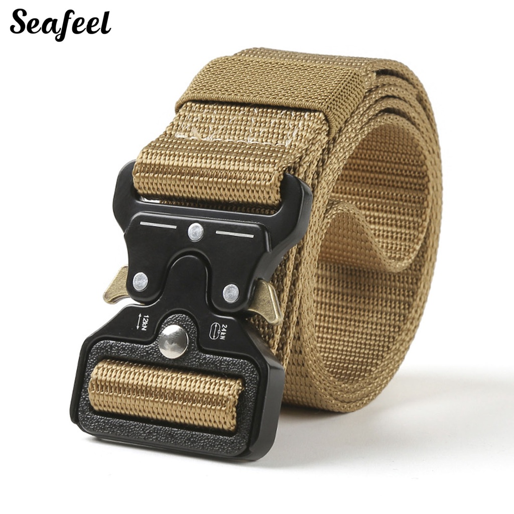 Thắt Lưng Sinh Tồn Màu Trơn Tháo Lắp Nhanh Có Khóa Điều Chỉnh Được Chuyên Nghiệp Không Cần Dùng Ngoài Trời Cho Nam