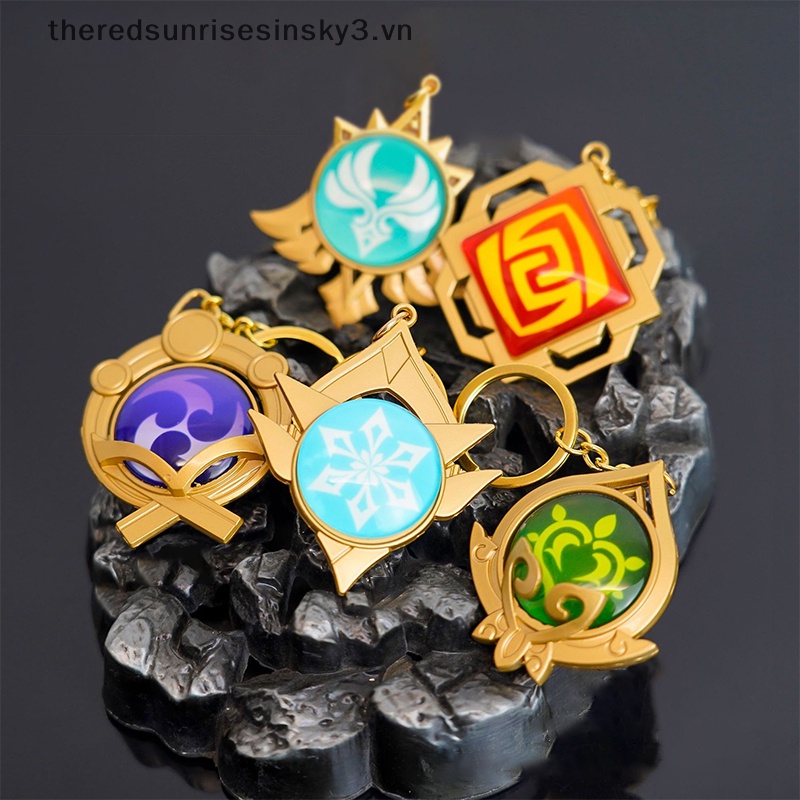 1 Móc Khóa Có 7 Vũ Khí Phản Quang Game Genshin Va Chạm Lnazuma Thời Trang