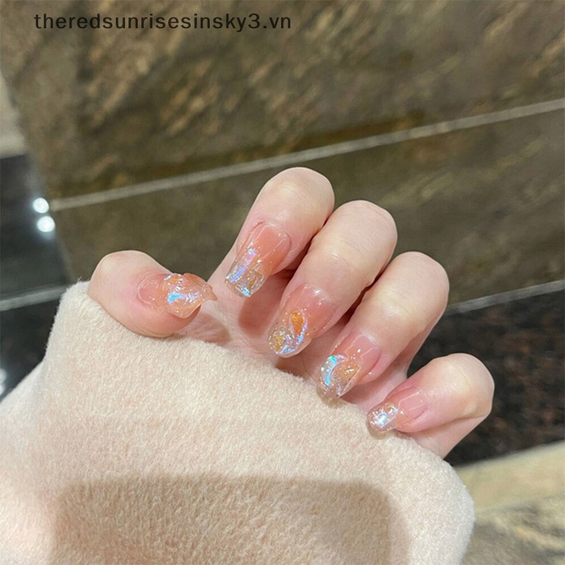 Bộ 50 Móng Tay Giả Hình Rắn Đính Pha Lê Lấp Lánh Thời Trang