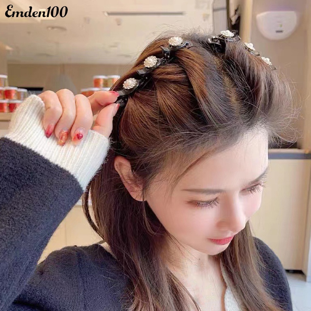 [EMDEN] Kẹp Tóc Bện Hình Cỏ Ba Lá Đàn Hồi Chống Trượt Chống Rơi Dễ Sử Dụng Sử Dụng Hàng Ngày