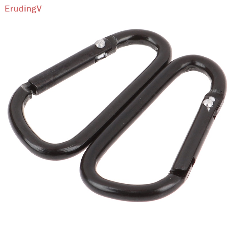 Set 10 Móc Khóa Carabiner Bằng Hợp Kim Nhôm Hình Chữ D Màu Đen